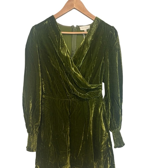 Melloday Dress Women's Size Extra Small Green Crushed Velvet NWT - Picture 6 of 12